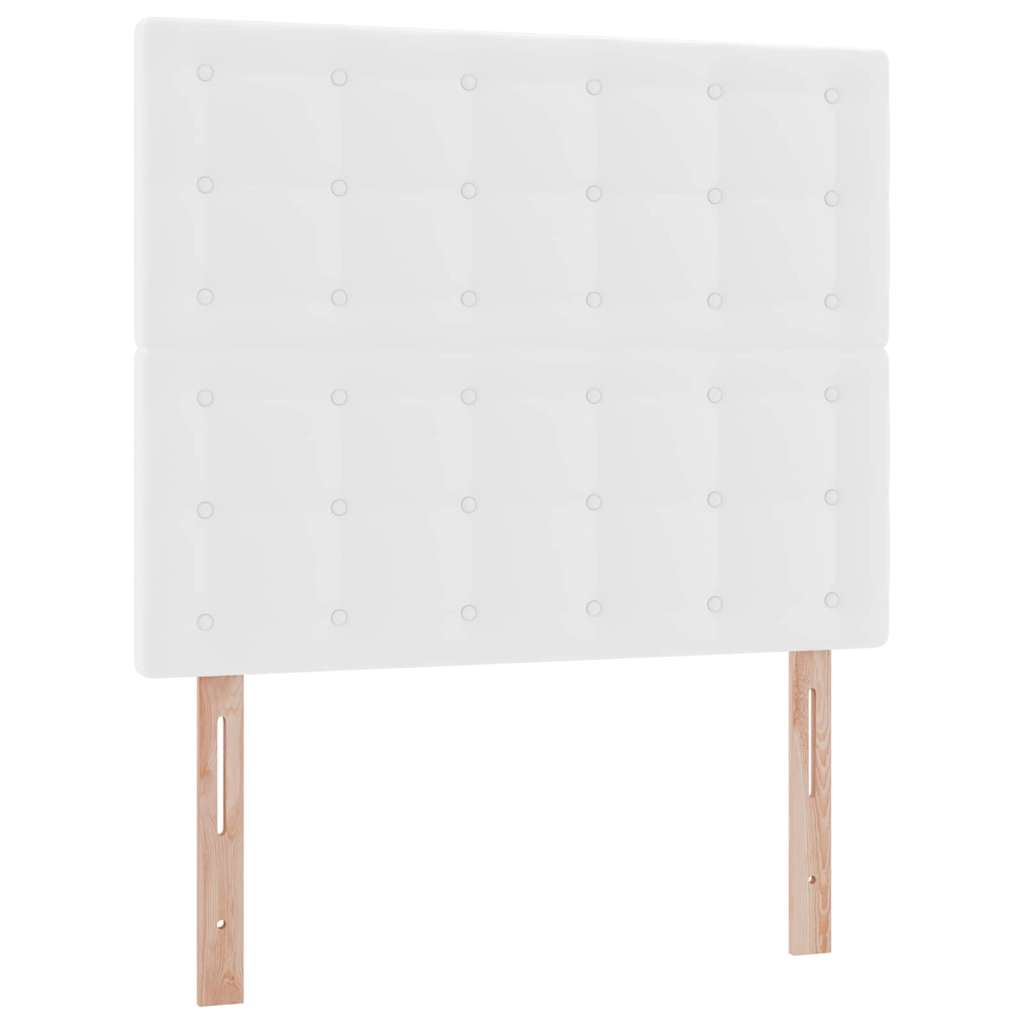 Seng med opbevaring og LED Ren Hvid 120 x 200 cm Faux læder