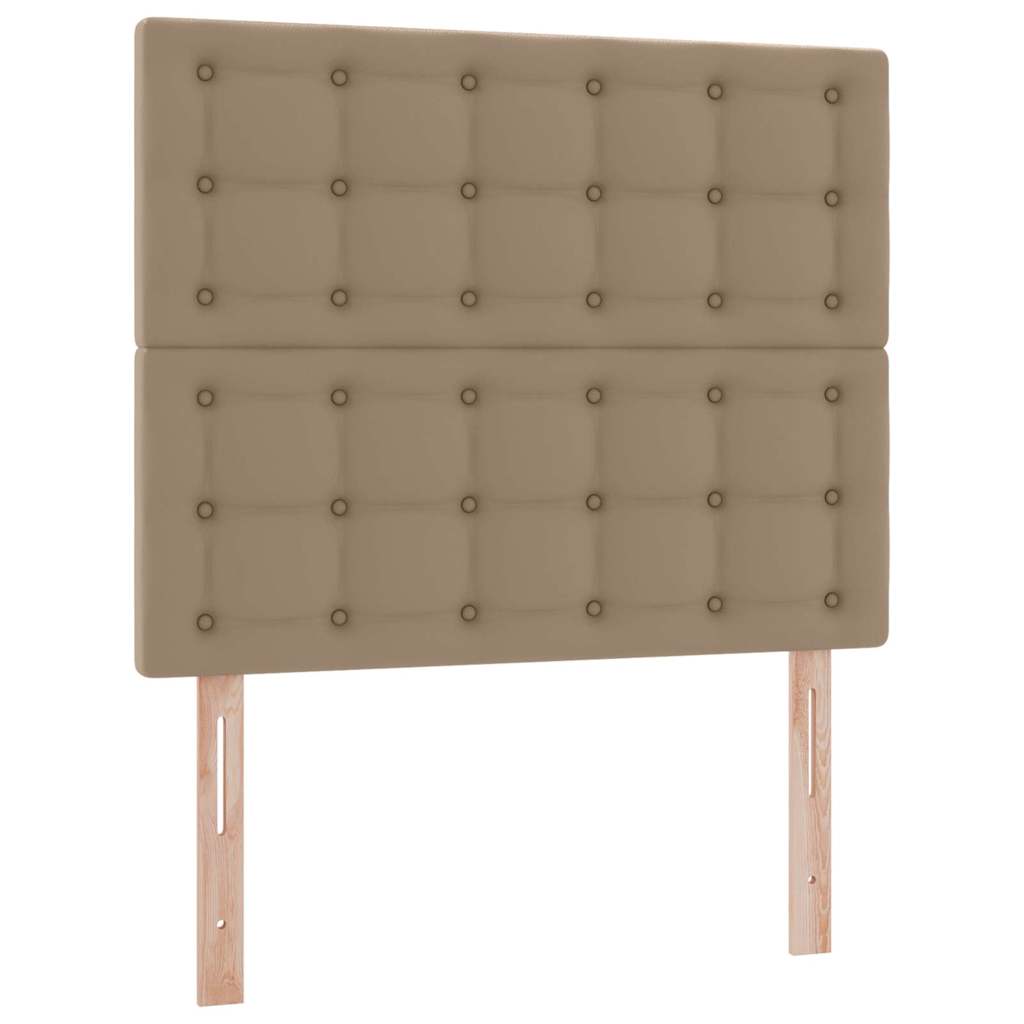 Seng med opbevaring og LED Cappuccino 120 x 200 cm Faux læder