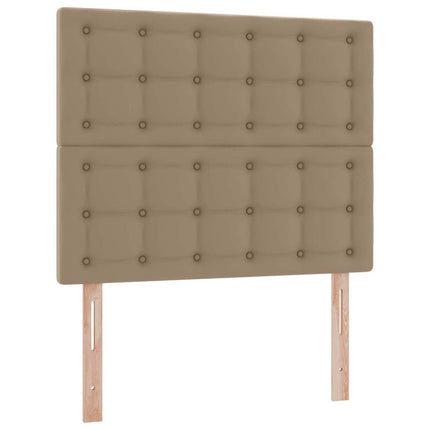 Seng med opbevaring og LED Cappuccino 120 x 200 cm Faux læder