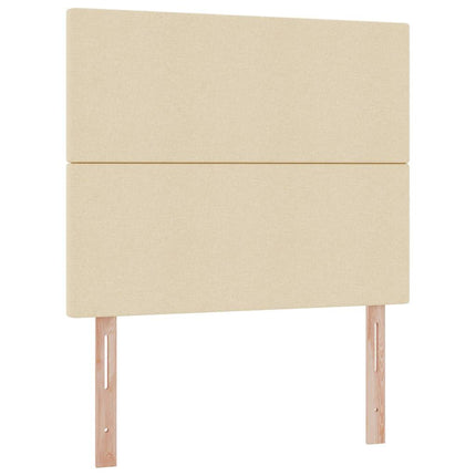LED opbevarings seng med madras Cremefarvet 120 x 190 cm Stof