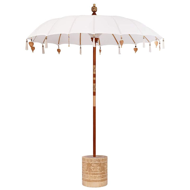 Balinesisk parasol med base 250 190 x 190 x 250 cm