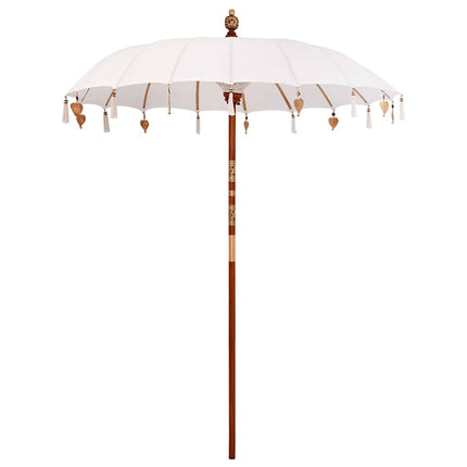 Balinesisk parasol med base Creme 185 x 185 x 260 cm