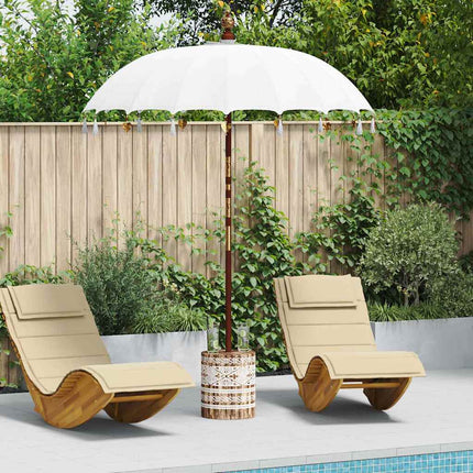 Balinesisk parasol med base Creme 185 x 185 x 260 cm