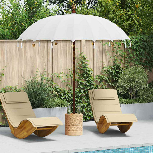 Balinesisk parasol med base 250 220 x 220 x 250 cm