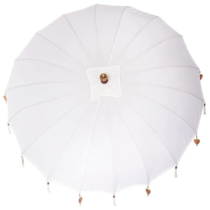 Balinesisk parasol med base Creme 215 x 215 x 260 cm