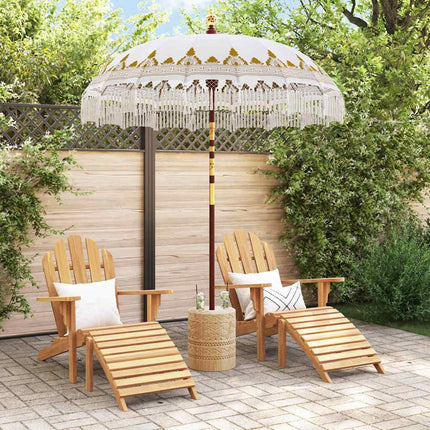 Balinesisk parasol med base Creme 185 x 185 x 260 cm