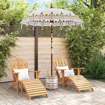 Balinesisk parasol med base Creme 185 x 185 x 260 cm