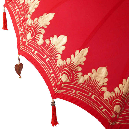 Balinesisk parasol med base Rød 215 x 215 x 260 cm