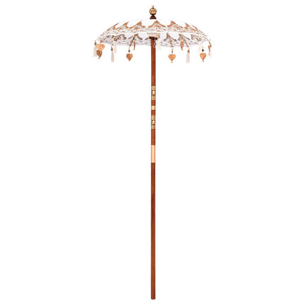 Balinesisk parasol med base Creme 95 x 95 x 260 cm