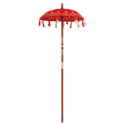 Balinesisk parasol med base Rød 95 x 95 x 260 cm