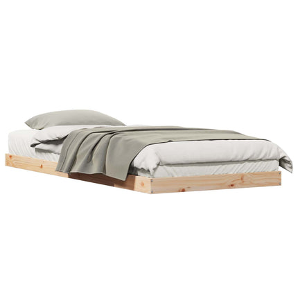 Gulv seng ramme Naturfarvet 90 x 210 cm Massiv fyrretræ