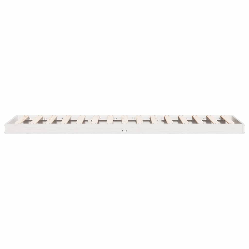 Gulv seng ramme Hvid 100 x 210 cm Massiv fyrretræ