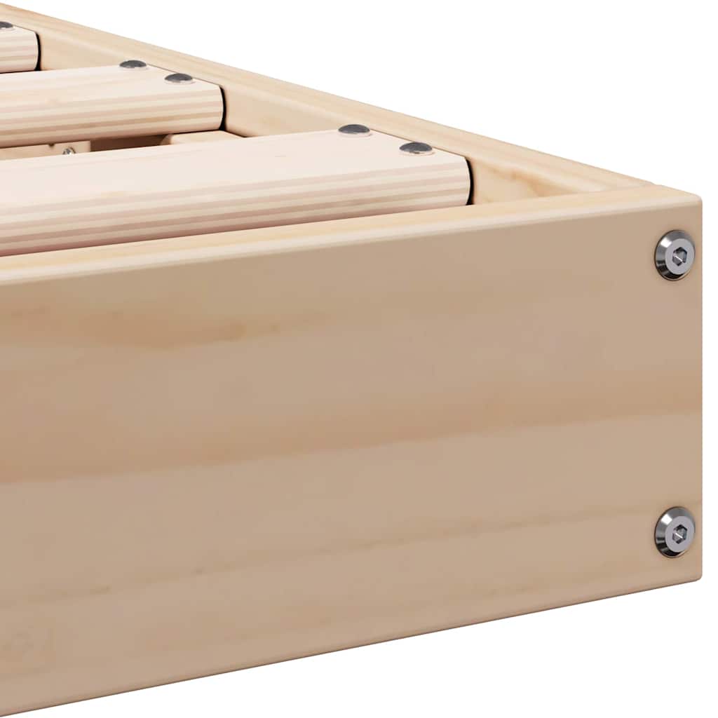 Gulv seng ramme Naturfarvet 140 x 210 cm Massiv fyrretræ