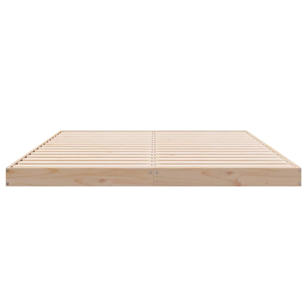 Gulv seng ramme Naturfarvet 140 x 210 cm Massiv fyrretræ
