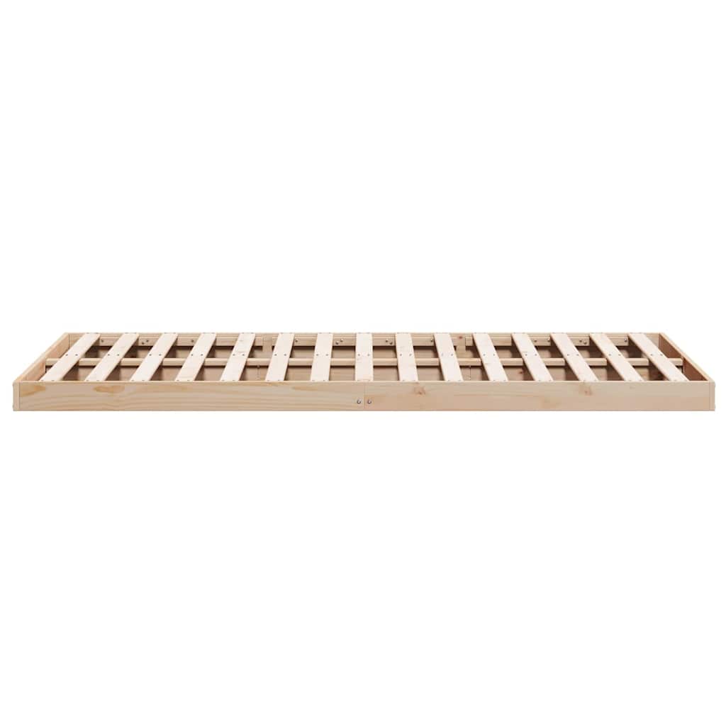 Gulv seng ramme Naturfarvet 140 x 210 cm Massiv fyrretræ