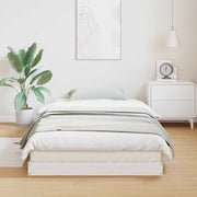 Gulv seng ramme Hvid 100 x 220 cm Massiv fyrretræ