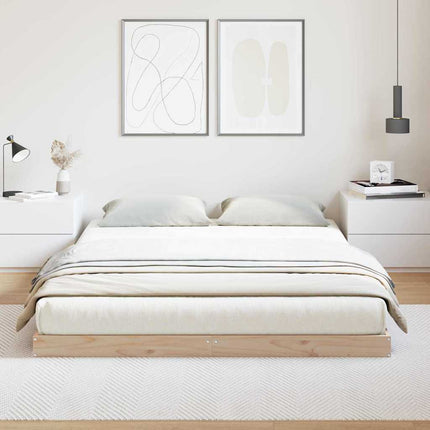 Gulv seng ramme Naturfarvet 160 x 220 cm Massiv fyrretræ