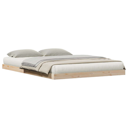 Gulv seng ramme Naturfarvet 160 x 220 cm Massiv fyrretræ
