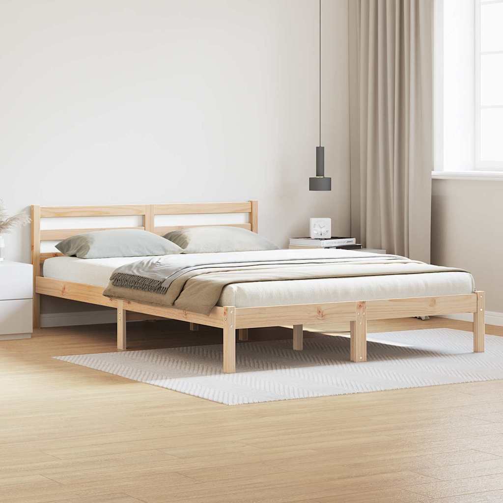 Sengestel Brun 215,5 x 165,5 x 69,5 cm Massivt fyrretræ