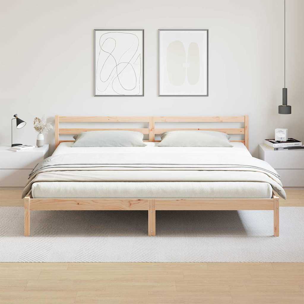 Sengestel Brun 215,5 x 205,5 x 69,5 cm Massivt fyrretræ