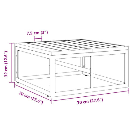 Udendørs Møbler Sort 70 x 70 x 32 cm Metal
