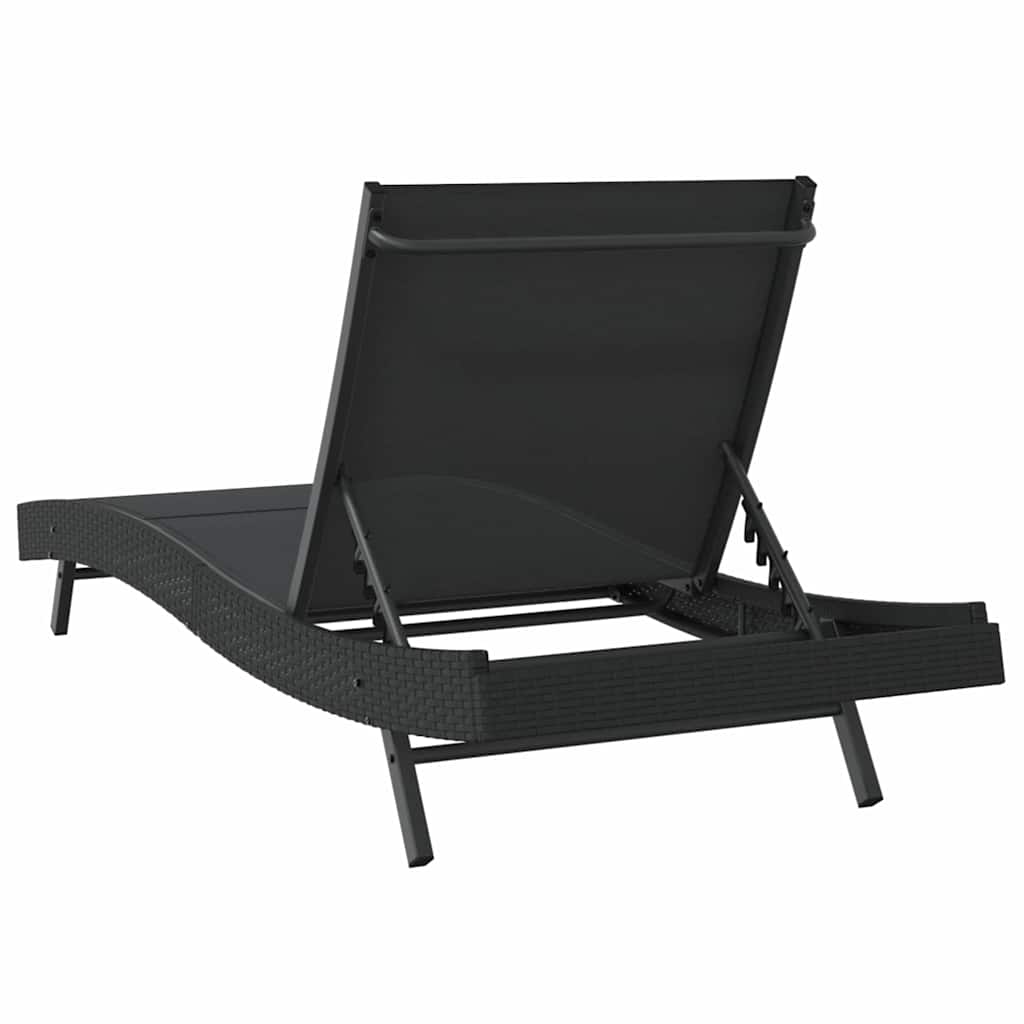 Solstol Sort 197 x 70 x 82 cm polyrattan