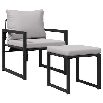 Havemøbler 4 pcs 2-Antal sæder Lysegrå Polyester