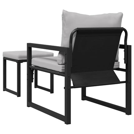 Havemøbler 4 pcs 2-Antal sæder Lysegrå Polyester