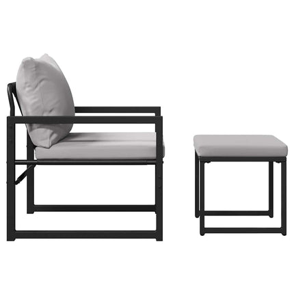 Havemøbler 4 pcs 2-Antal sæder Lysegrå Polyester