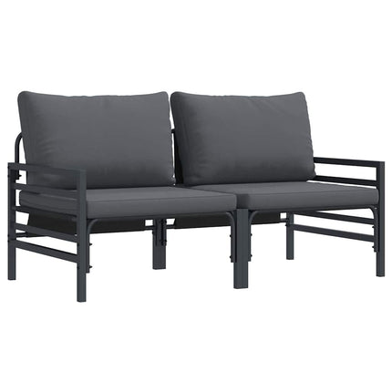 Udendørs Møbler med pude 2 Stk Antracit 80 x 80 x 71 cm Stål