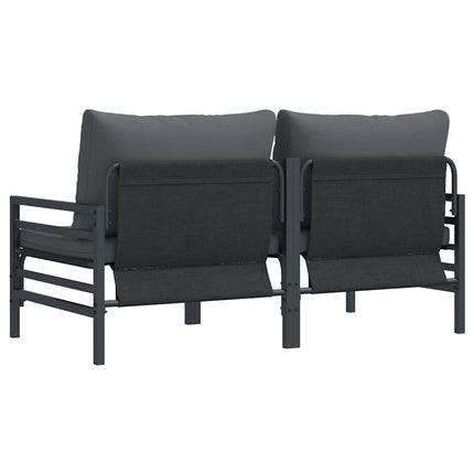 Udendørs Møbler med pude 2 Stk Antracit 80 x 80 x 71 cm Stål
