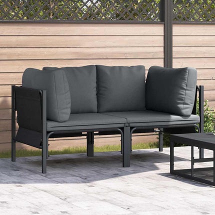 Udendørs Møbler med pude 2 Stk Antracit 80 x 80 x 71 cm Stål