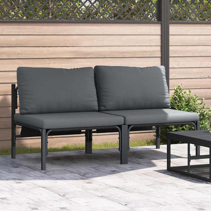 Udendørs Møbler med pude 2 Stk Antracit 80 x 80 x 71 cm Stål