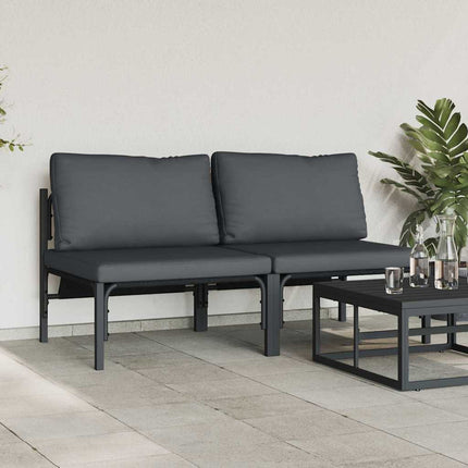 Udendørs Møbler med pude 2 Stk Antracit 80 x 80 x 71 cm Stål