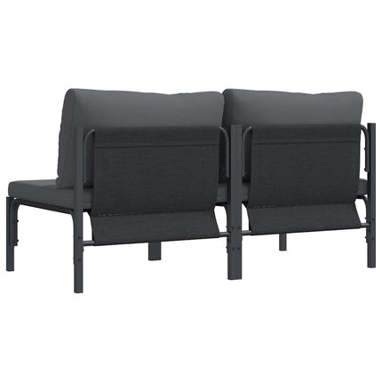 Udendørs Møbler med pude 2 Stk Antracit 80 x 80 x 71 cm Stål
