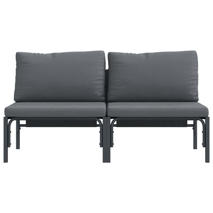 Udendørs Møbler med pude 2 Stk Antracit 80 x 80 x 71 cm Stål