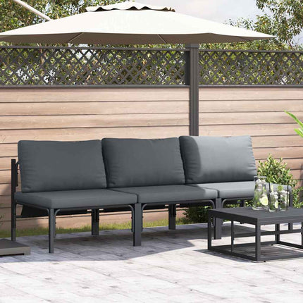 Udendørs Møbler med pude 3 Stk Antracit 80 x 80 x 71 cm Stål