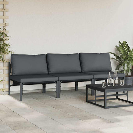 Udendørs Møbler med pude 3 Stk Antracit 80 x 80 x 71 cm Stål