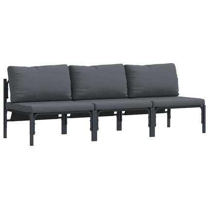 Udendørs Møbler med pude 3 Stk Antracit 80 x 80 x 71 cm Stål
