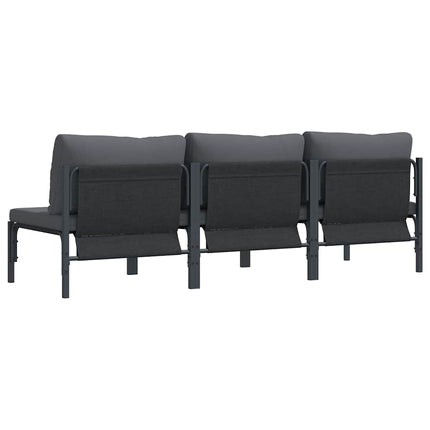 Udendørs Møbler med pude 3 Stk Antracit 80 x 80 x 71 cm Stål