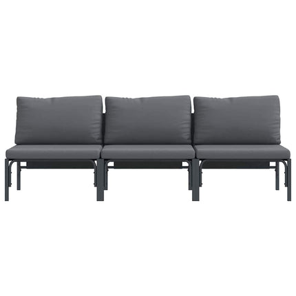 Udendørs Møbler med pude 3 Stk Antracit 80 x 80 x 71 cm Stål