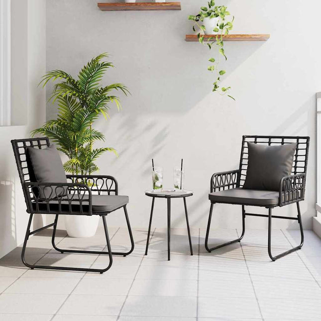 Have Spisebordssæt 3 stk. Sort og Anthracit polyrattan