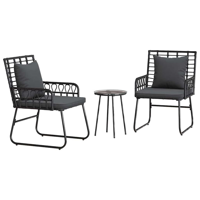 Have Spisebordssæt 3 stk. Sort og Anthracit polyrattan