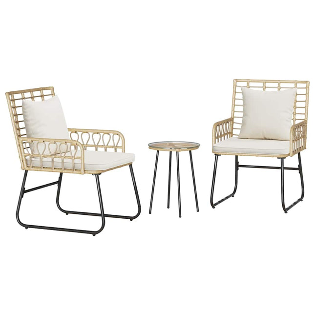 Have Spisebordssæt 3 stk. Brun og Creme polyrattan