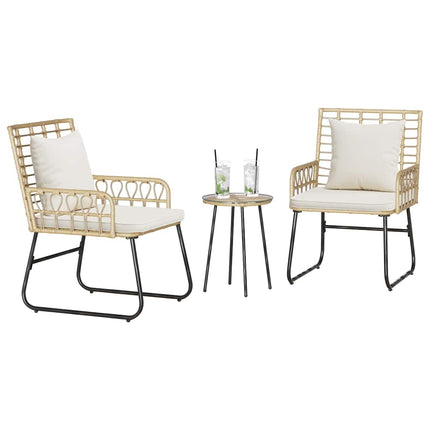 Have Spisebordssæt 3 stk. Brun og Creme polyrattan