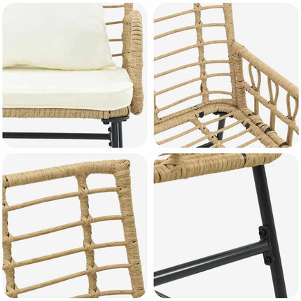 Havebænk Brun og Creme polyrattan
