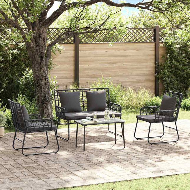 Have Spisebordssæt 3 stk. Sort og Anthracit polyrattan
