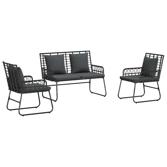 Have Spisebordssæt 3 stk. Sort og Anthracit polyrattan