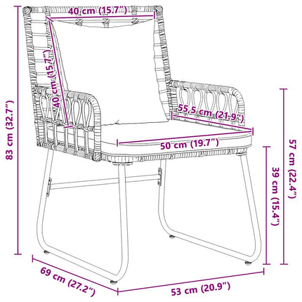 Have Spisebordssæt 3 pcs Sort og Anthracit polyrattan
