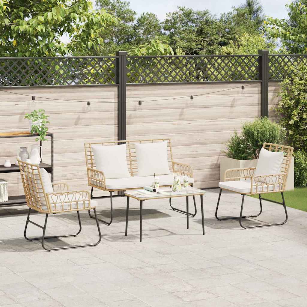 Have Spisebordssæt 3 pcs Brun og Creme polyrattan